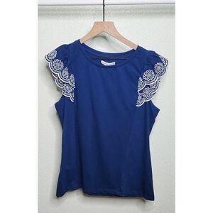 American-eagle-outfitters Women's Blue and White Blouse